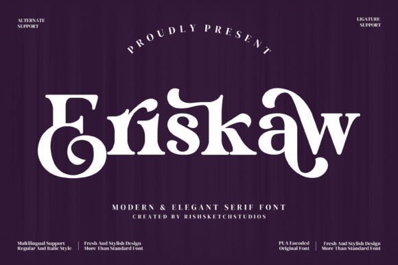 Eriskaw: A Sophisticated Serif Font for Handmade Branding