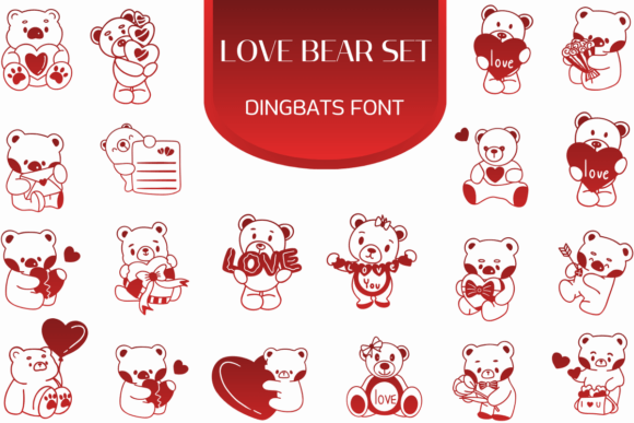 Love Bear Set: The Perfect Dingbats Font for Handmade Brands