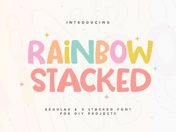 Rainbow Stacked: A Joyful Display Typeface for Modern Editorial Design